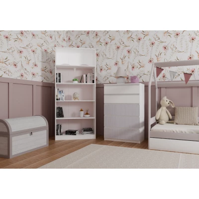 Dětská komoda se šuplíky DUSTER - bílá / růžová