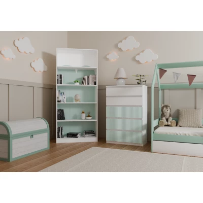 Dětská komoda se šuplíky DUSTER - bílá / mentolová