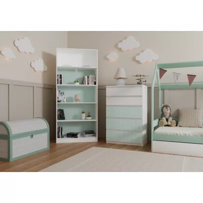 Dětská komoda se šuplíky DUSTER - bílá / mentolová