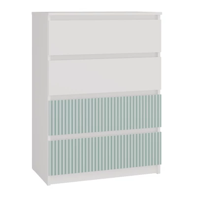 Komoda se šuplíky do dětského pokoje DUSTER - bílá / mentolová