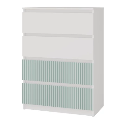 Komoda se šuplíky do dětského pokoje DUSTER - bílá / mentolová