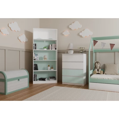 Komoda se šuplíky do dětského pokoje DUSTER - bílá / mentolová