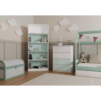 Komoda se šuplíky do dětského pokoje DUSTER - bílá / mentolová