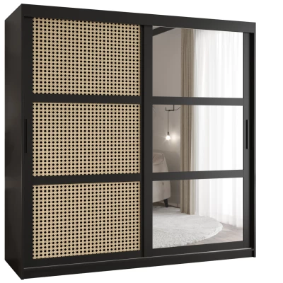 Šatní skříň HALIMA 2 - 180 cm, černá / černá