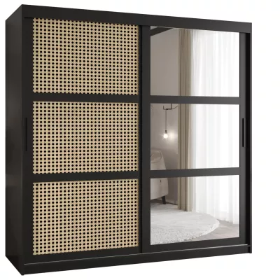 Šatní skříň HALIMA 2 - 180 cm, černá / černá