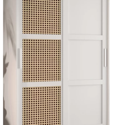 Šatní skříň HALIMA 3 - 120 cm, bílá / stříbrná