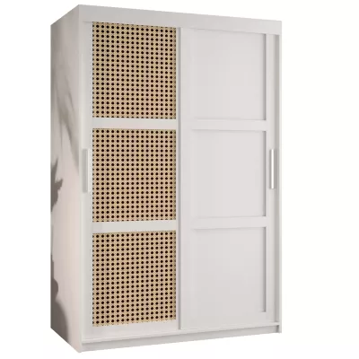 Šatní skříň HALIMA 3 - 120 cm, bílá / stříbrná