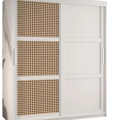 Šatní skříň HALIMA 3 - 150 cm, bílá / stříbrná