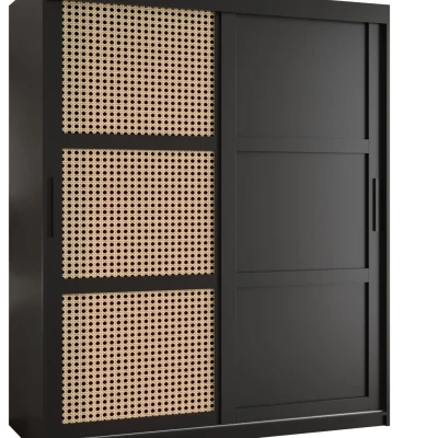 Šatní skříň HALIMA 3 - 150 cm, černá / černá