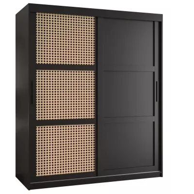 Šatní skříň HALIMA 3 - 150 cm, černá / černá