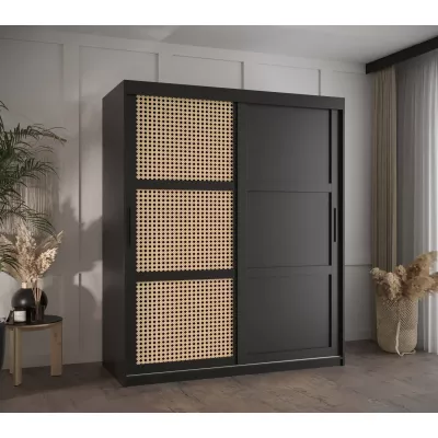 Šatní skříň HALIMA 3 - 150 cm, černá / černá