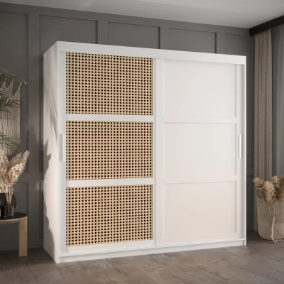 Šatní skříň HALIMA 3 - 180 cm, bílá / stříbrná