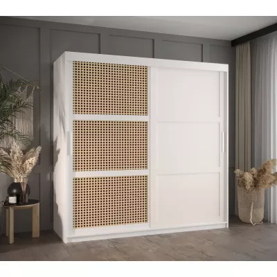 Šatní skříň HALIMA 3 - 180 cm, bílá / stříbrná