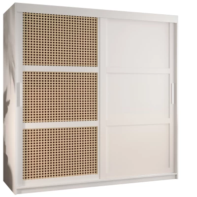 Šatní skříň HALIMA 3 - 180 cm, bílá / stříbrná