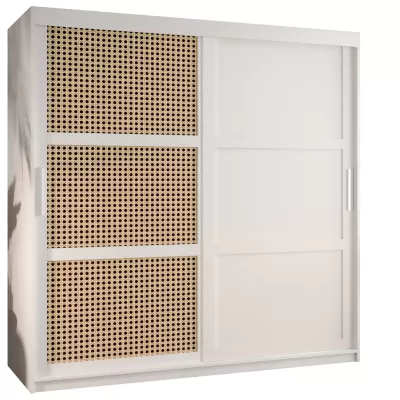 Šatní skříň HALIMA 3 - 180 cm, bílá / stříbrná