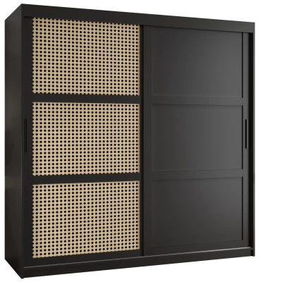 Šatní skříň HALIMA 3 - 180 cm, černá / černá
