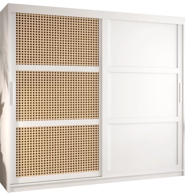 Šatní skříň HALIMA 3 - 200 cm, bílá / stříbrná