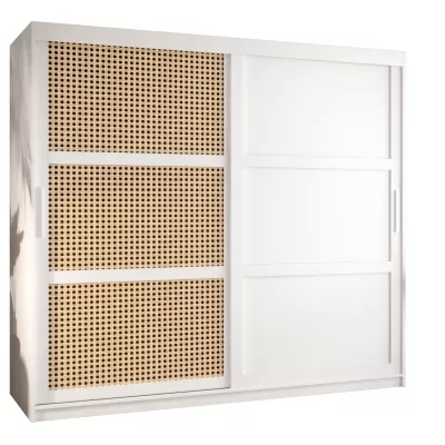 Šatní skříň HALIMA 3 - 200 cm, bílá / stříbrná