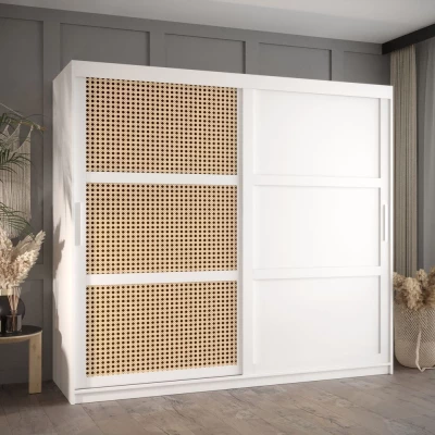 Šatní skříň HALIMA 3 - 200 cm, bílá / stříbrná