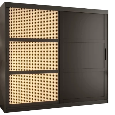 Šatní skříň HALIMA 3 - 200 cm, černá / černá