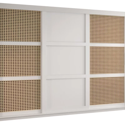 Šatní skříň HALIMA 3 - 250 cm, bílá / stříbrná