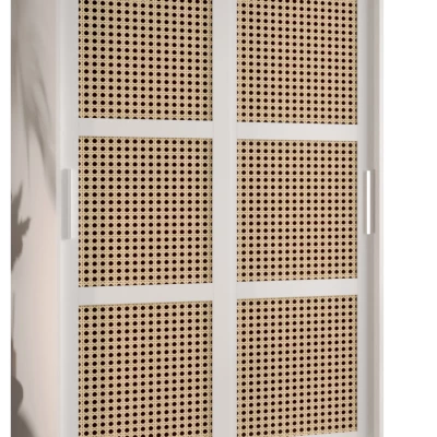Šatní skříň HALIMA 1 - 120 cm, bílá / stříbrná