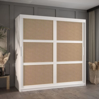 Šatní skříň HALIMA 1 - 180 cm, bílá / stříbrná