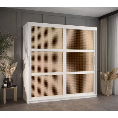 Šatní skříň HALIMA 1 - 180 cm, bílá / stříbrná