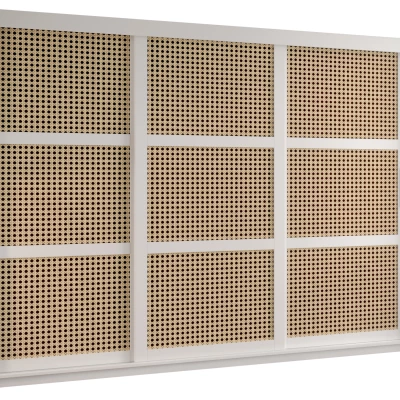 Šatní skříň HALIMA 1 - 250 cm, bílá / stříbrná