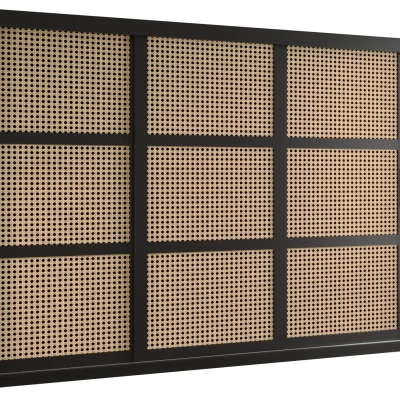 Šatní skříň HALIMA 1 - 250 cm, černá / černá