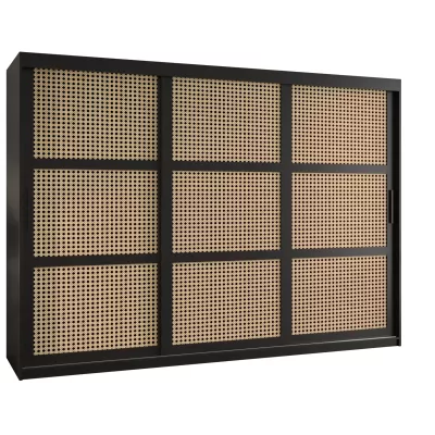 Šatní skříň HALIMA 1 - 250 cm, černá / černá