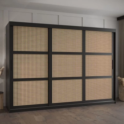 Šatní skříň HALIMA 1 - 250 cm, černá / černá