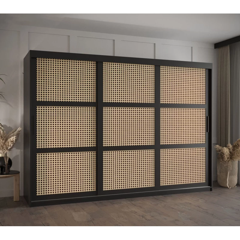 Šatní skříň HALIMA 1 - 250 cm, černá / černá