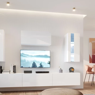 Moderní obývací stěna BRADT 66 - bílá / lesklá bílá