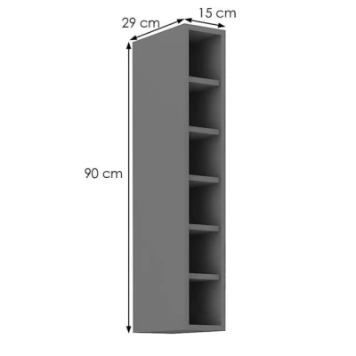 Vysoká horní skříňka NELJA - šířka 15 cm, antracit