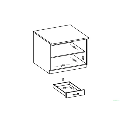 Kredenc do kuchyně NEIL - bílá / granit