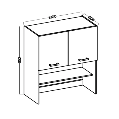 Kredenc do kuchyně NEIL - bílá / granit