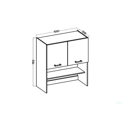 Kredenc do kuchyně NEIL - bílá / granit