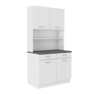 Kredenc do kuchyně NEIL - bílá / granit