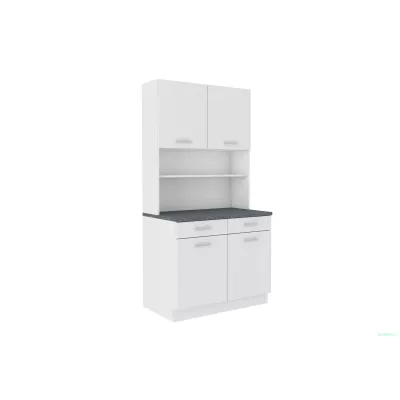 Kredenc do kuchyně NEIL - bílá / granit