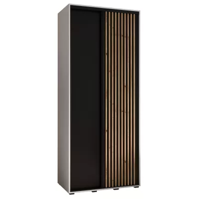 Šatní skříň BAYLIN 1 - 110/45 cm, bílá / černá / dub artisan