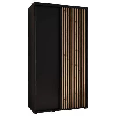 Šatní skříň BAYLIN 1 - 130/45 cm, černá / černá / dub artisan
