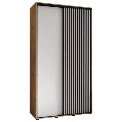 Šatní skříň BAYLIN 1 - 130/45 cm, dub artisan / bílá / černá