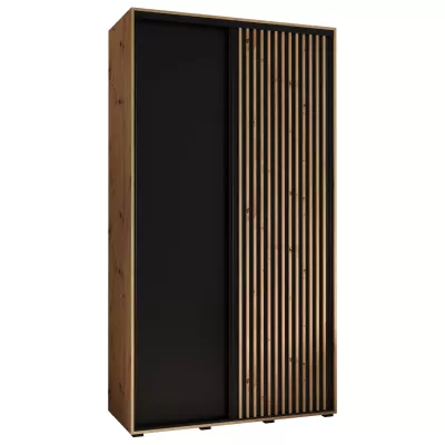 Šatní skříň BAYLIN 1 - 130/45 cm, dub artisan / černá / dub artisan