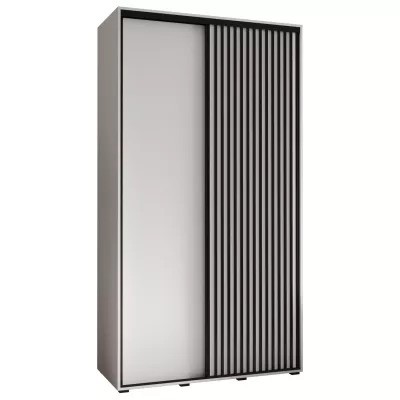 Šatní skříň BAYLIN 1 - 140/45 cm, bílá / bílá / černá