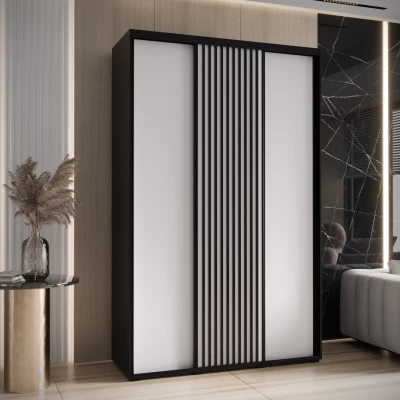 Šatní skříň BAYLIN 1 - 150/45 cm, černá / bílá / černá