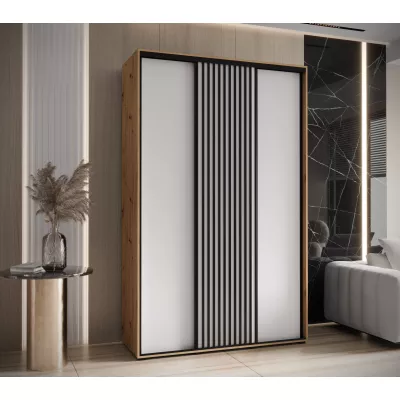 Šatní skříň BAYLIN 1 - 160/45 cm, dub artisan / bílá / černá