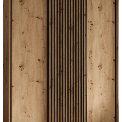 Šatní skříň BAYLIN 1 - 200/45 cm, dub artisan / dub artisan / černá