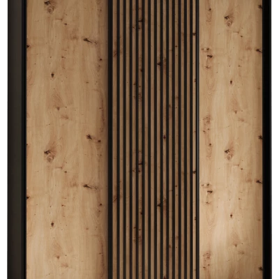 Šatní skříň BAYLIN 1 - 200/45 cm, černá / dub artisan / černá