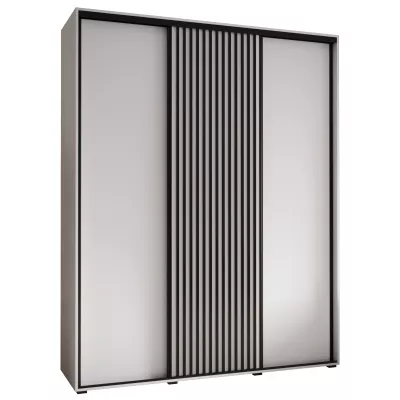 Šatní skříň BAYLIN 1 - 200/45 cm, bílá / bílá / černá
